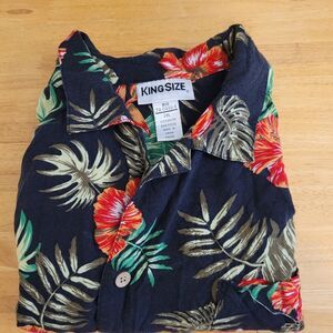 King Size 2XL Short Sleeve Button Up Hawaiian‎ Big Shirt Casual Work Surf